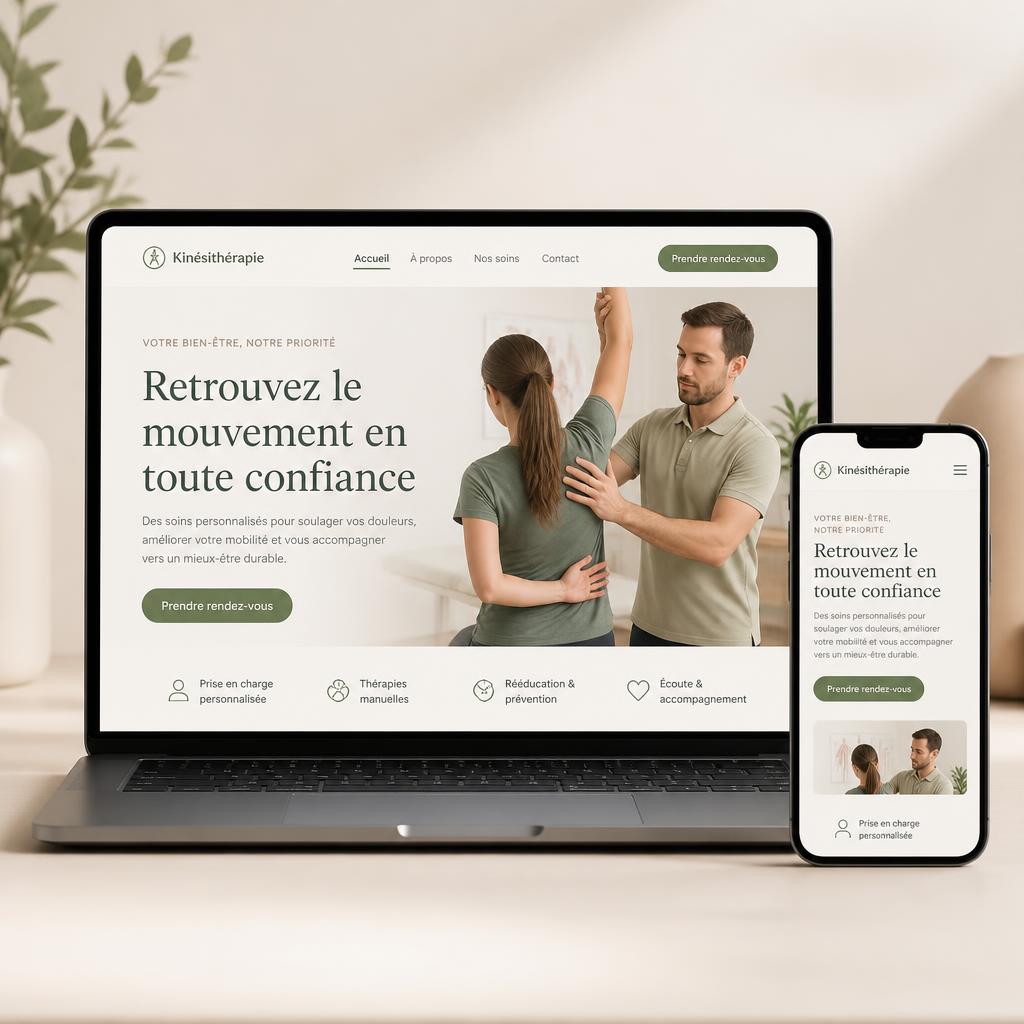 Exemple de site pour cabinet de kinésithérapie